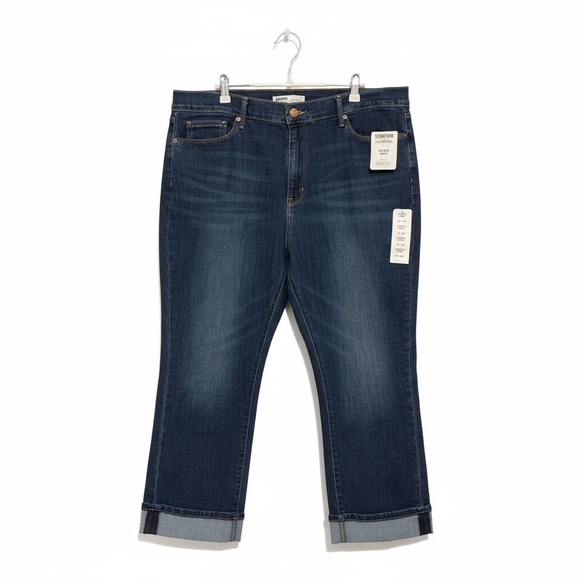 Signature by Levi Strauss Denim - Signature by Levi Strauss Dark Blue Cropped Jeans